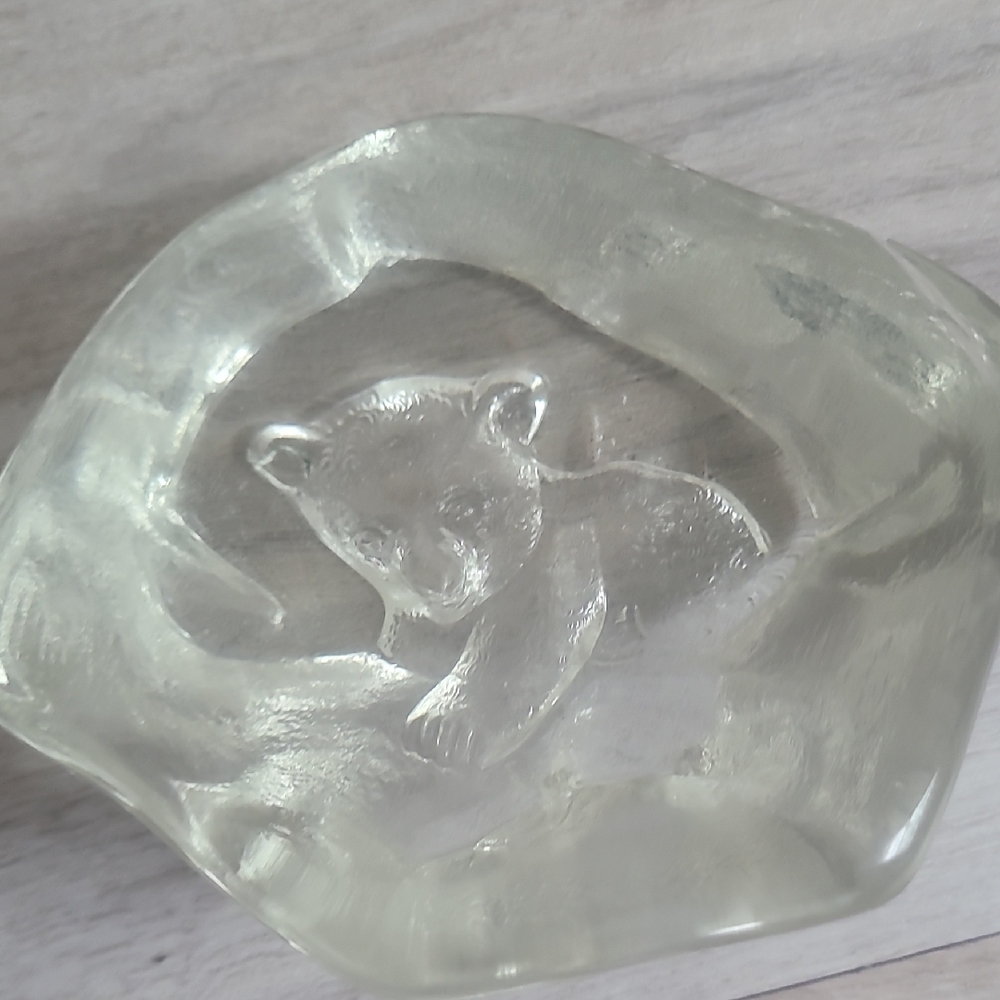 Clear Glass Bear Figurine
